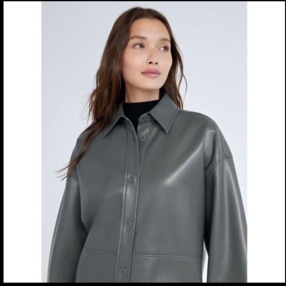 Babaton Pelli Vegan Leather Shirt - Picture 2 of 5
